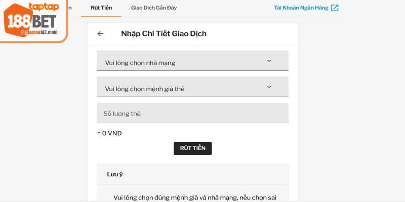 Kiểm tra kỹ thông tin tài khoản 188BET cũng như số tiền thật kỹ 
