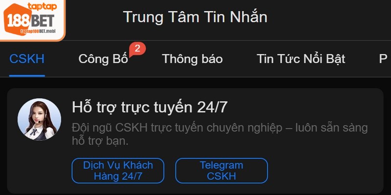 Nhân viên 188BET có trình độ cao, hỗ trợ 24/7 qua chat trực tuyến